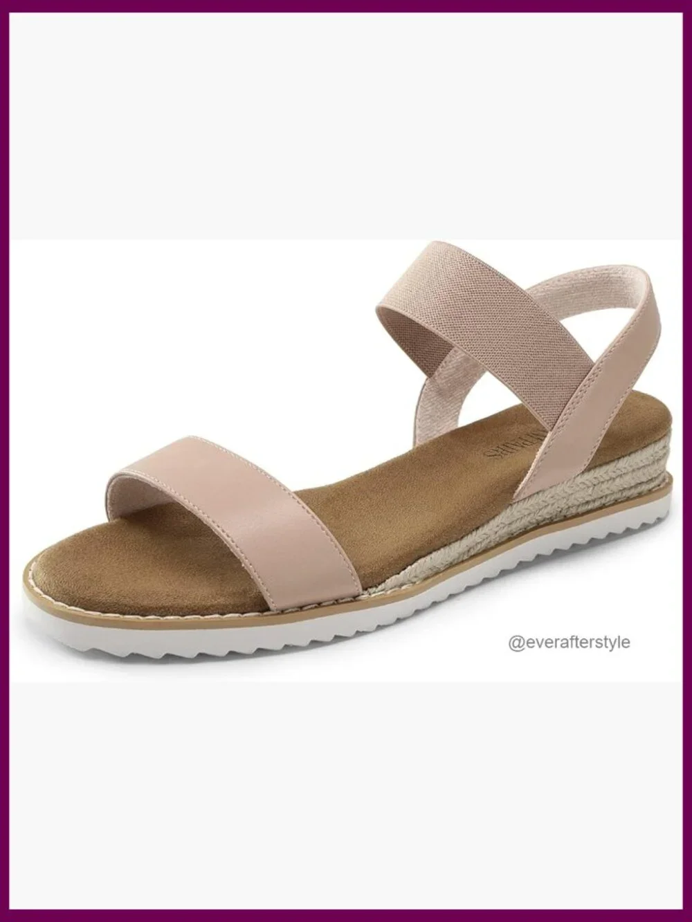 Open Toe Wedge Sandals with Ankle Strap - Comfortable Espadrille Style Shoes